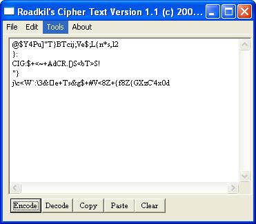 Roadkil's Cipher Text Screenshot