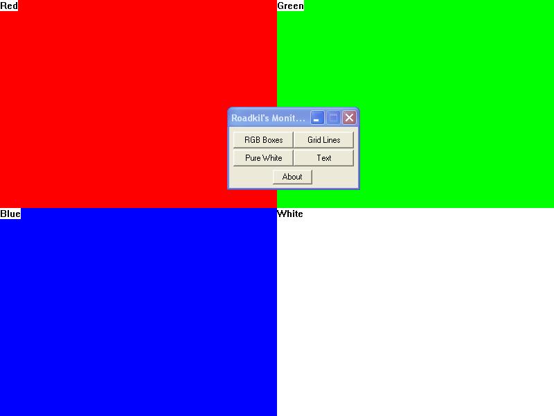 Roadkil's Monitor Test Screenshot
